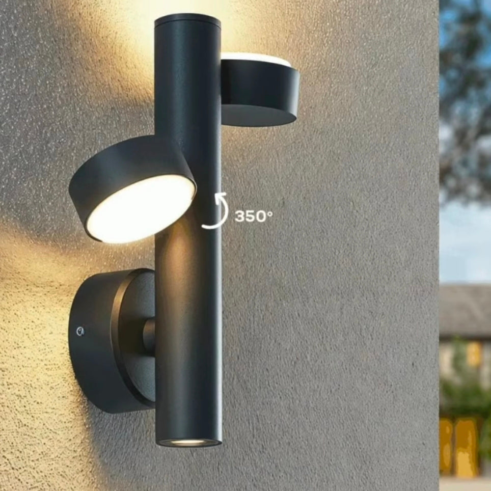 STODE® 18W LED Modern Black Outdoor Wall Light | Waterproof 3-Light Source Fixture - Warm White (Pack of 1)