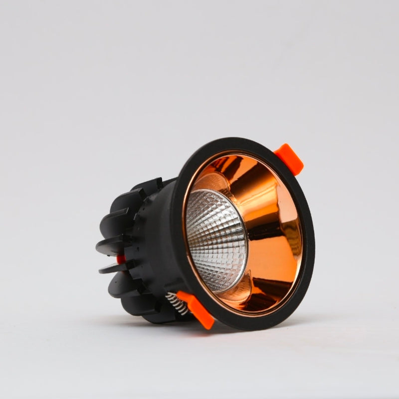 STODE® 12W LED COB Spot Focus Down Ceiling Light – Black Body with Rose Gold Trim, 3000K Warm White (Pack of 1)