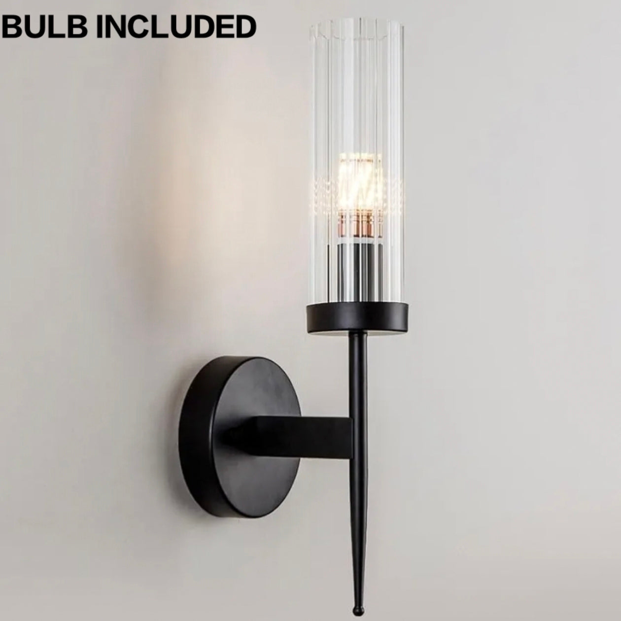 STODE® Modern Glass Wall Sconces (Bulb Included) - Creative Bedside Lamps for Living Room, Bedroom & Dining Room Décor (Pack of 2)