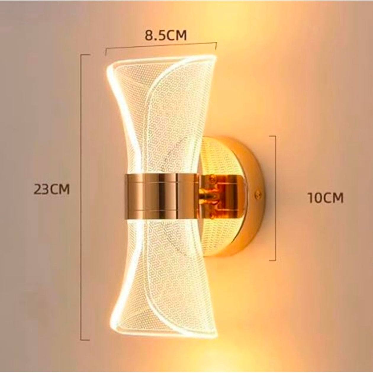 STODE® 12W Decorative Wall Light – Copper Finish with Geometric Pattern Shade | Stylish LED Bracket Lamp for Interior Lighting (Pack of 1)