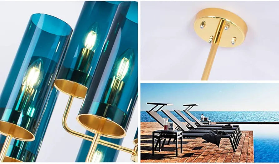 STODE® Contemporary 12-Light Chandelier - Modern Glass Pendant & Ceiling Lamp