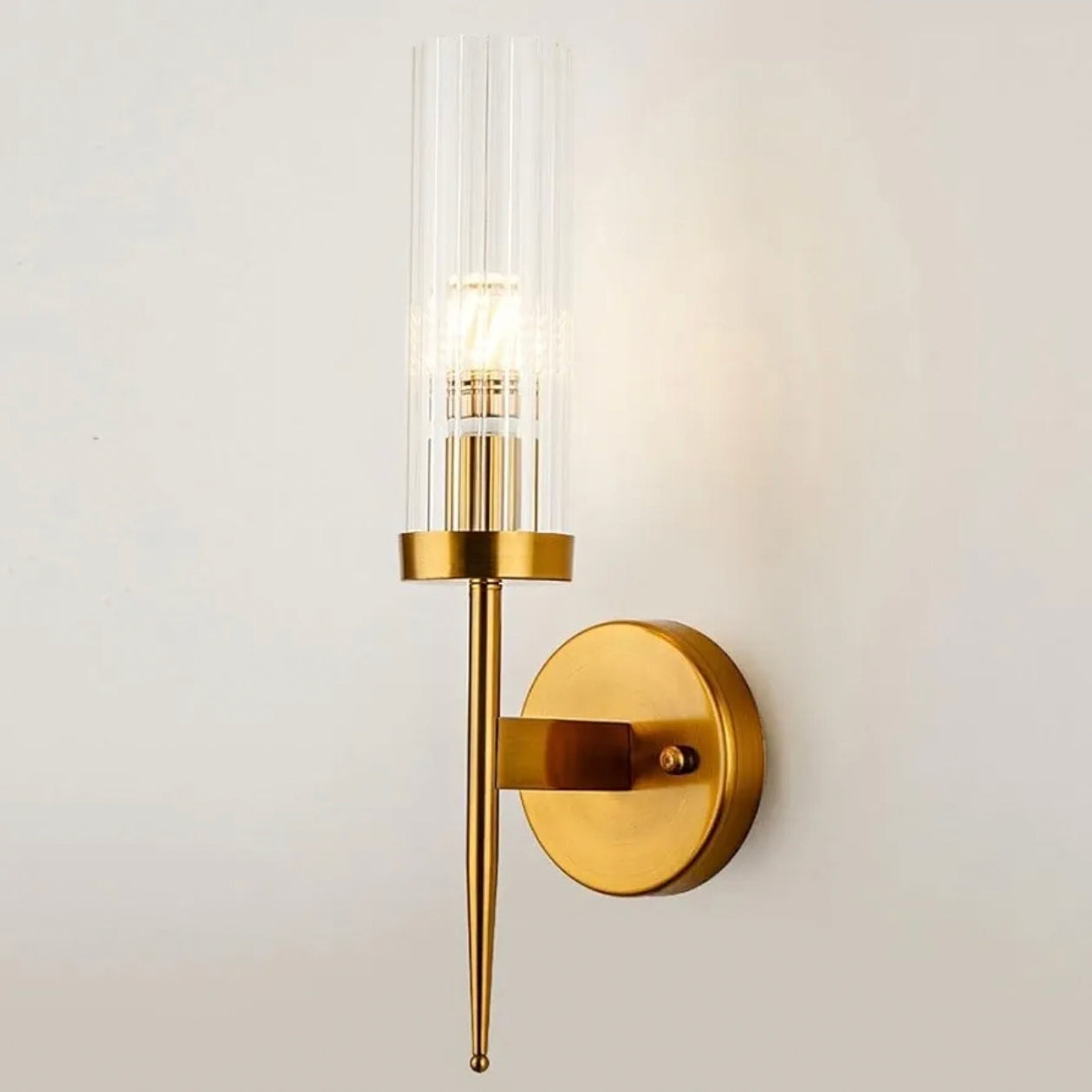 STODE® Modern Glass Wall Sconces (Bulb Included) - Creative Bedside Lamps for Living Room, Bedroom & Dining Room Décor (Pack of 2)