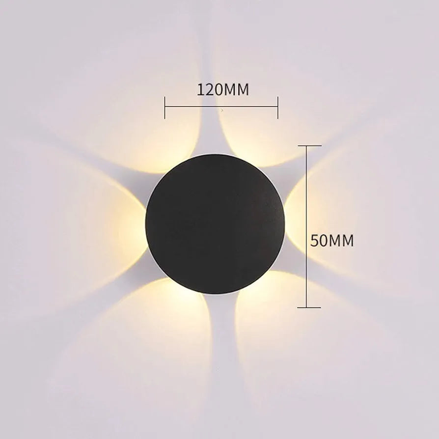 STODE® 6W LED Outdoor Waterproof Wall Lamp – Modern Black Aluminum Wall Light for Garden, Porch, Staircase, Living Room & Bedroom (Pack of 1)
