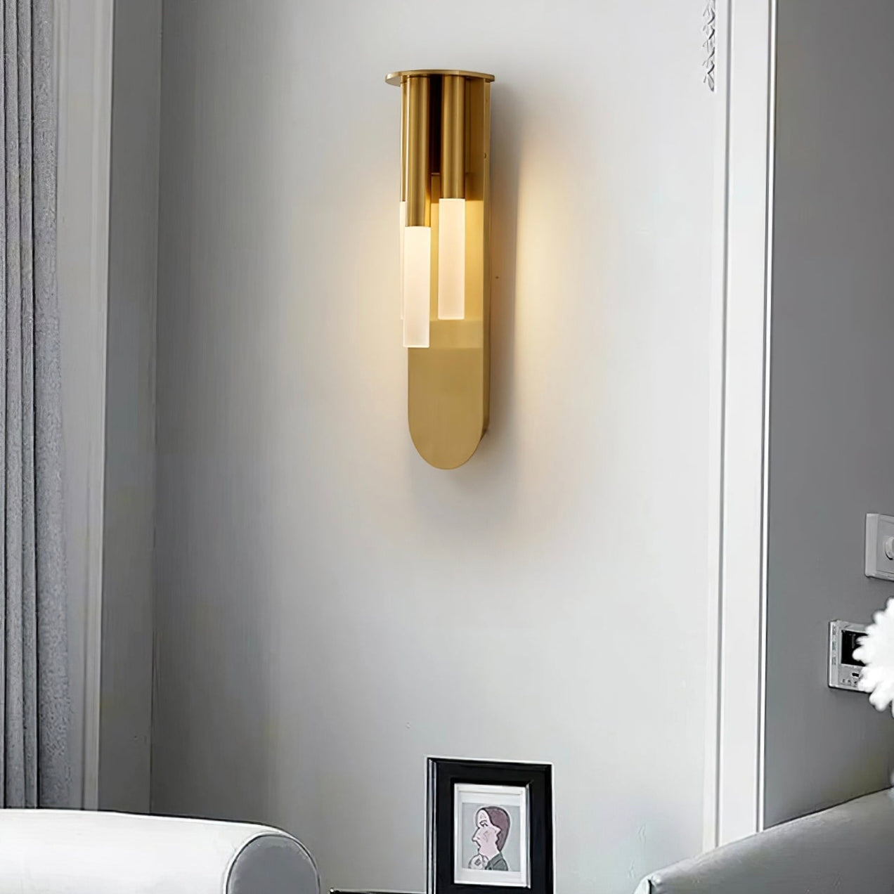 STODE® 3-Light Gold Metal Frost Wall Lamp - Warm White Sconce for Living Room, Drawing Room & Bedroom Décor (Pack of 1)