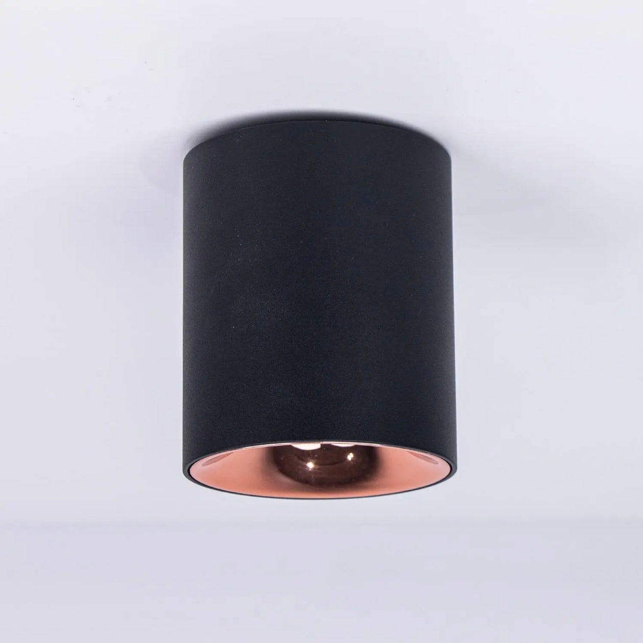 STODE® Black Antiglare LED Round Cylindrical COB Spotlight – Rose Gold Reflector | Versatile Ceiling Downlight for Home, Office & Outdoor (Warm White) – Pack of 1