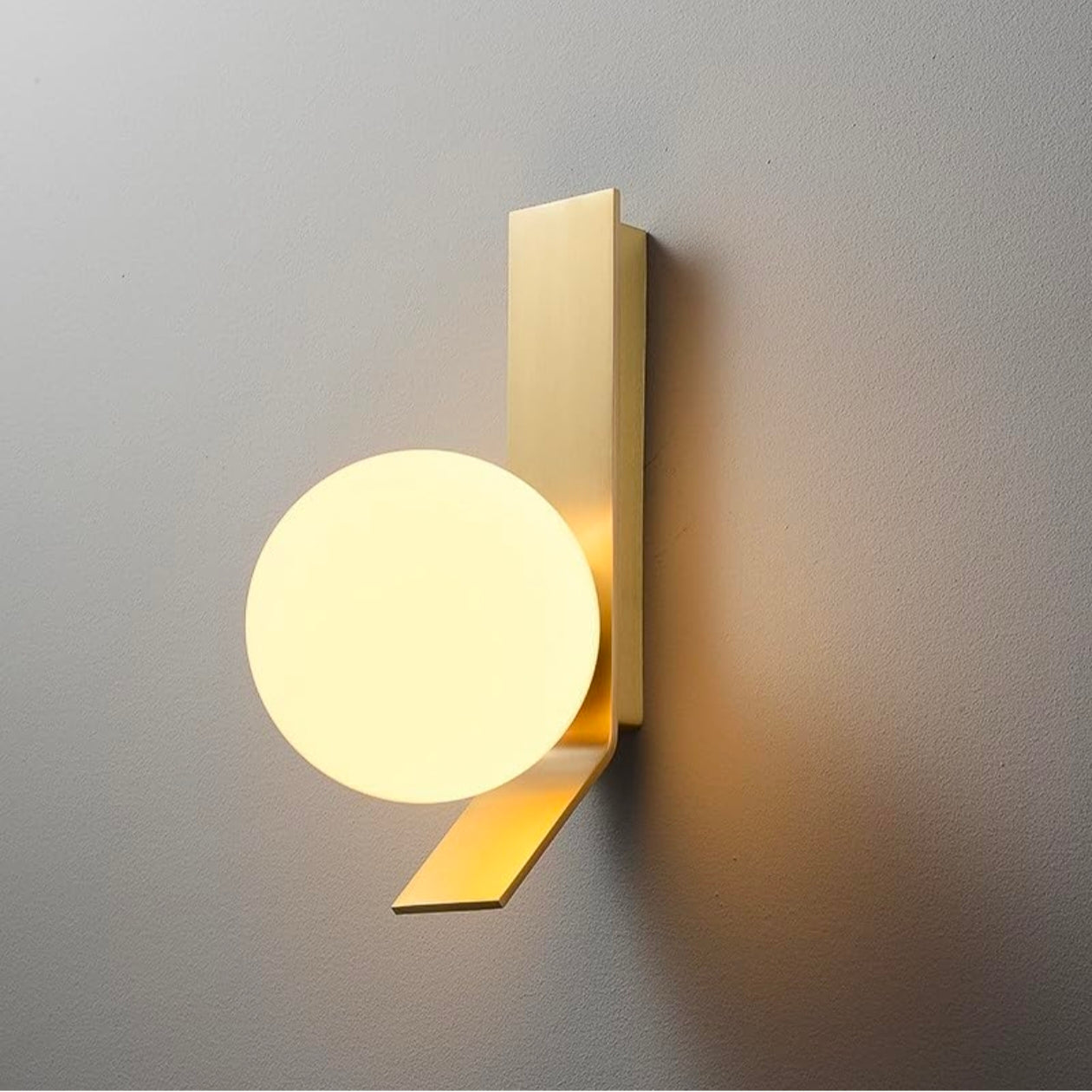 STODE® Modern Gold Wall Sconce - White Globe Glass Lamp for Bedroom, Living Room, Corridor & Dining Room Décor