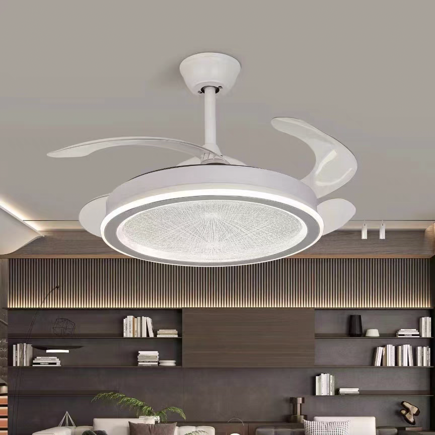 STODE® Leisure Aqua Ceiling Fan Chandelier – Decorative Fan with 3-Color Changing LED Light for Living Room & Home Décor
