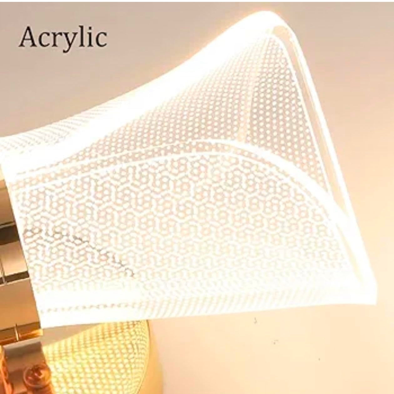 STODE® 12W Decorative Wall Light – Copper Finish with Geometric Pattern Shade | Stylish LED Bracket Lamp for Interior Lighting (Pack of 1)