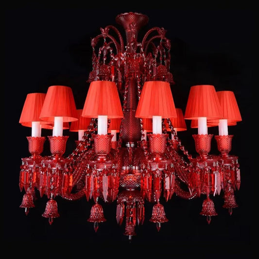 STODE® Italian Crystal Chandelier – 12-Light White Candle Design - Luxury Staircase, Living Room & Bedroom Lamp