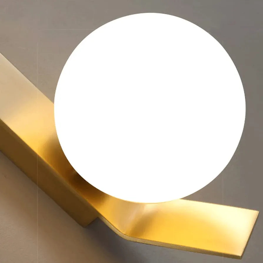 STODE® Modern Gold Wall Sconce - White Globe Glass Lamp for Bedroom, Living Room, Corridor & Dining Room Décor