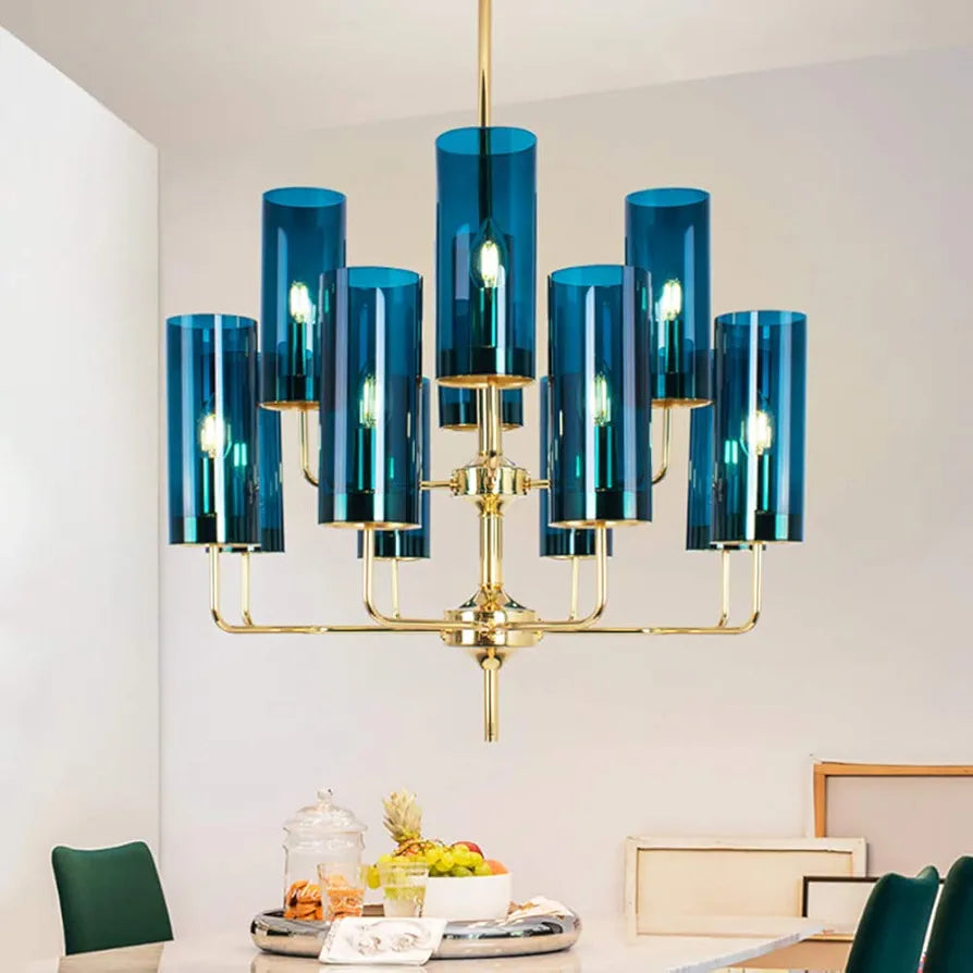 STODE® Contemporary 12-Light Chandelier - Modern Glass Pendant & Ceiling Lamp