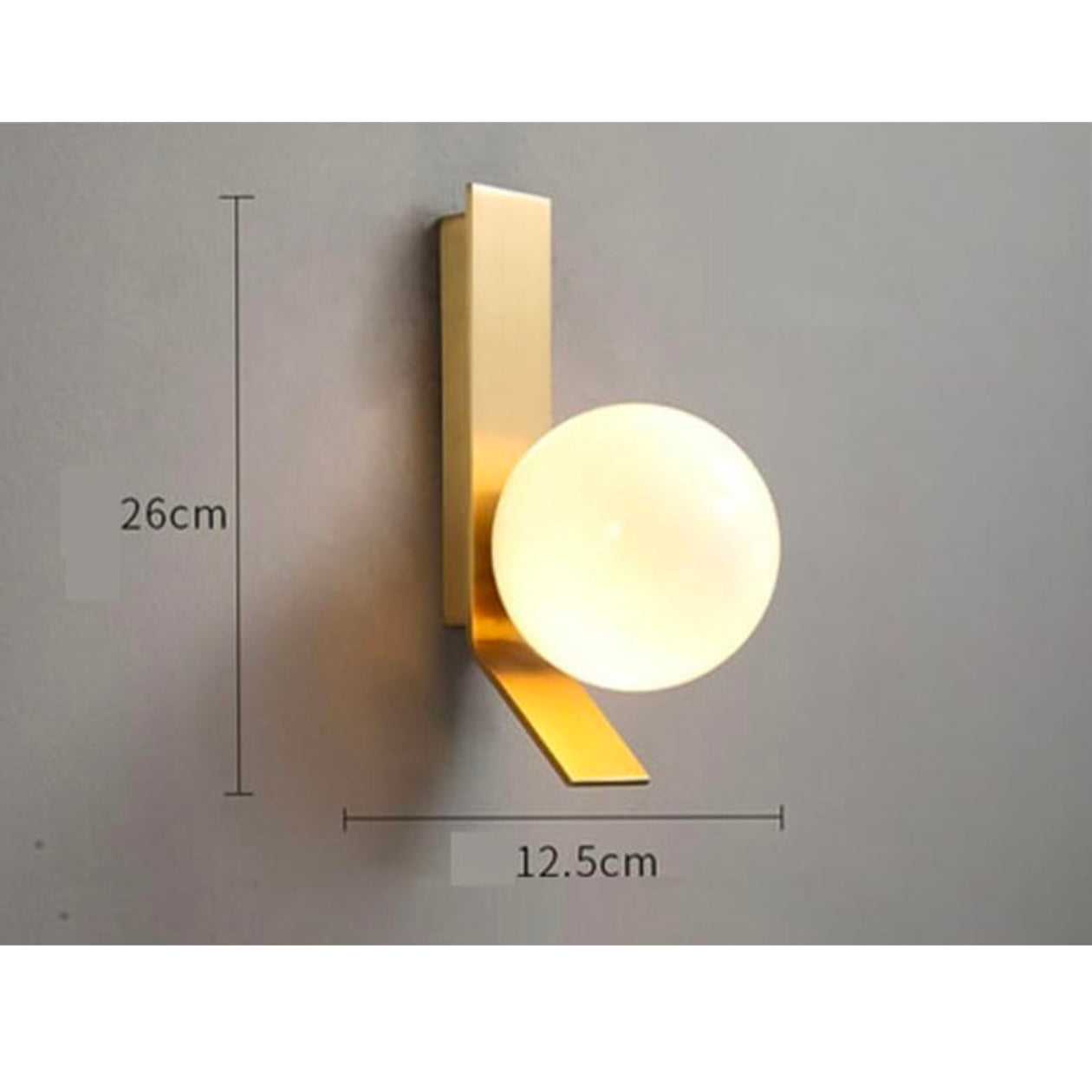 STODE® Modern Gold Wall Sconce - White Globe Glass Lamp for Bedroom, Living Room, Corridor & Dining Room Décor