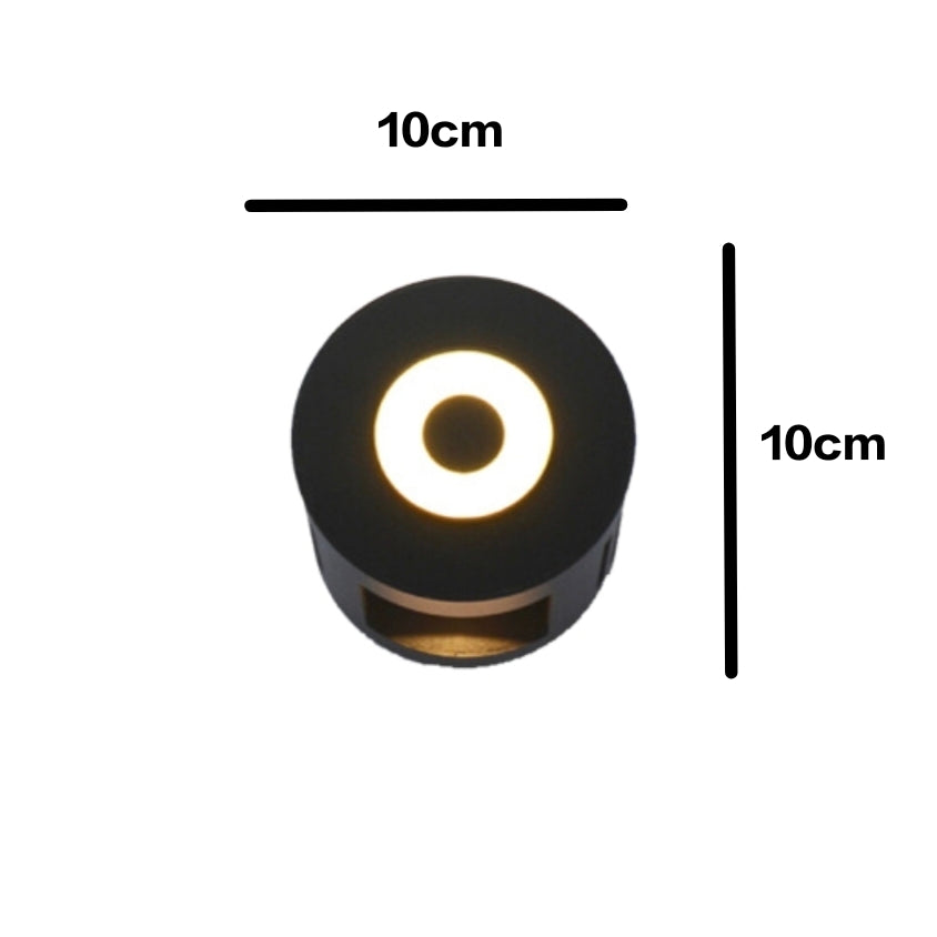 STODE® Modern Rotating Black LED Wall Light - 6W 3000K Bivolt IP65 - Waterproof Outdoor & Indoor Wall Lamp (Pack of 1)