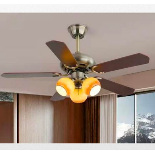 STODE® 1350mm LED Ceiling Fan with 3-Light Fixture | Low Profile Flush Mount Retro Fan for Office, Bedroom & Living Room