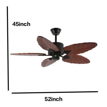 STODE® Banana Leaves 52" Ceiling Fan with Light | Tropical Design for Indoor Spaces