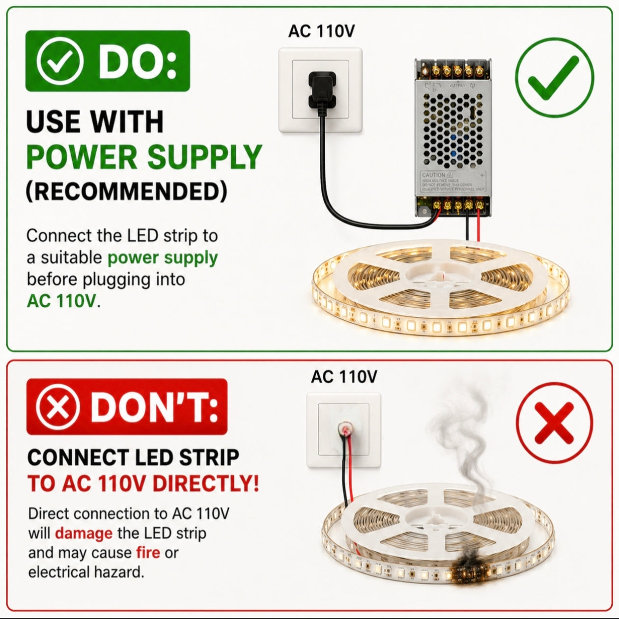 STODE® 12V DC LED Strip Light – 5 Meter 2835 SMD High Brightness, 240 LEDs/M Flexible & Cuttable LED Tape for Home, Kitchen & Decoration (Warm White)(Adapter Not Included)