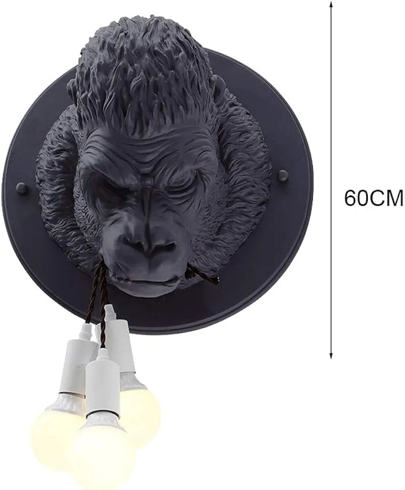 STODE® Nordic Orangutan Head Wall Sconce - Black LED Wall