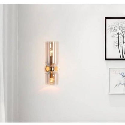 STODE® Double Glass Up-Down LED Wall Lamp – Gold Finish Lighting Fixture | Warm White for Living Room, Bedroom & Home Décor