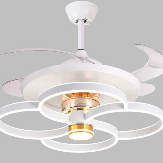 STODE® Modern Ceiling Fan Chandelier with Remote Control, 3-Color Adjustable Lighting - Ultra-Quiet Flush Mount Fan