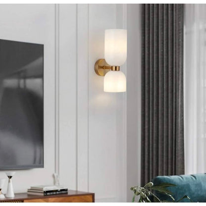 STODE® Double Glass Up-Down LED Wall Lamp – Gold Finish Lighting Fixture | Warm White for Living Room, Bedroom & Home Décor