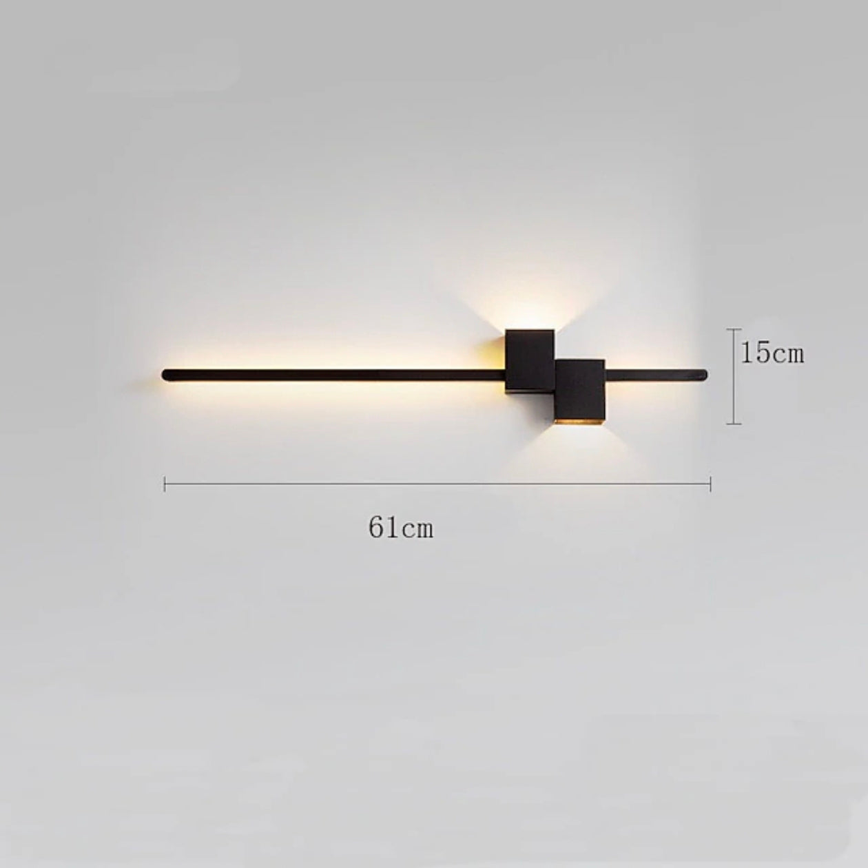 STODE® Modern Black LED Wall Light 600mm - Long Indoor Wall Light Fixture for Living Room, Bedroom & Hallway (Pack of 1)
