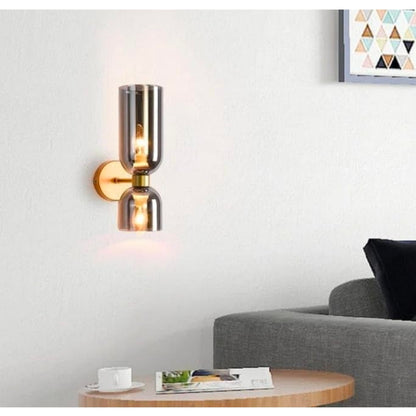 STODE® Double Glass Up-Down LED Wall Lamp – Gold Finish Lighting Fixture | Warm White for Living Room, Bedroom & Home Décor
