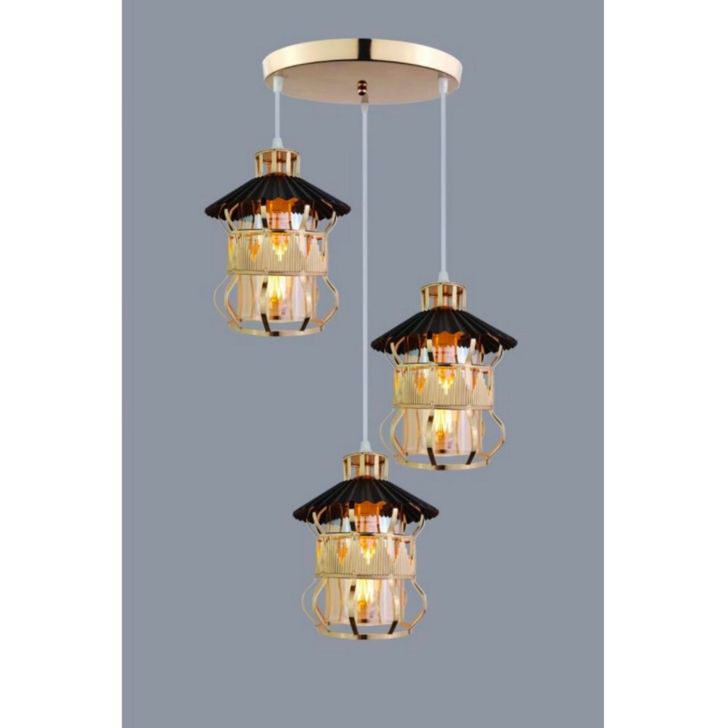 STODE® 3-Light Hut-Shaped Pendant Cluster - Modern Hanging Light for Home Decoration & Décor