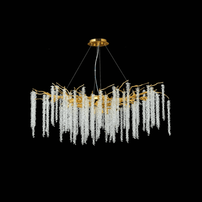 STODE® 1500mm Modern Silver Crystal Chandelier - Luxury Hanging Light
