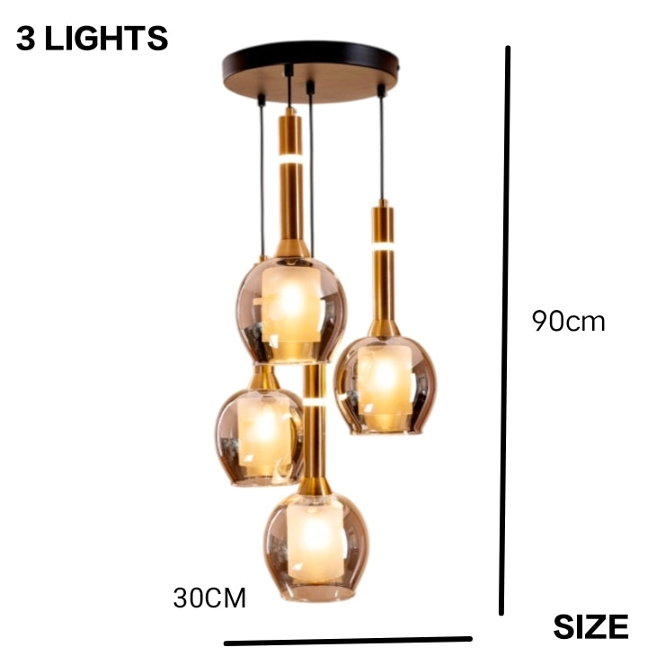 STODE® Elegant 3-Light Pendant Lamp - Stylish E27 Ceiling Light for Living Room & Bedroom