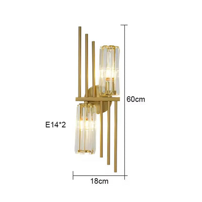 STODE® Postmodern Luxury Crystal Wall Lamp – High-End Gold LED Lighting for Living Room & Bedroom Décor