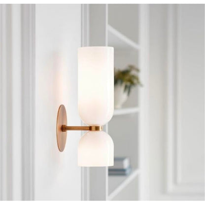 STODE® Double Glass Up-Down LED Wall Lamp – Gold Finish Lighting Fixture | Warm White for Living Room, Bedroom & Home Décor