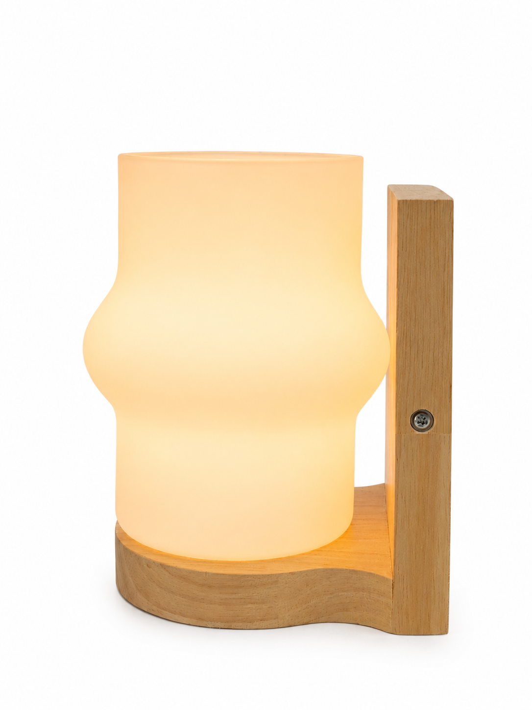 STODE® Wooden Wall Sconce Light with Frosted Glass Shade – Warm White Wall Lamp for Bedroom, Living Room, Bedside & Home Décor (E27 Filament Bulbs Included) (Pack of 2)
