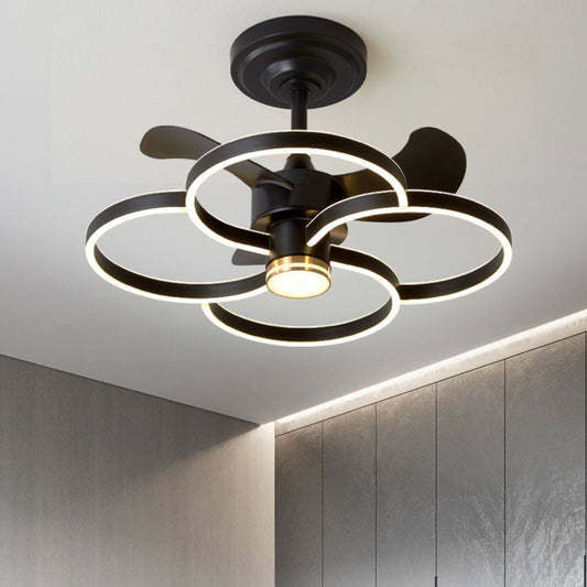 STODE® Modern Ceiling Fan Chandelier with Remote Control, 3-Color Adjustable Lighting - Ultra-Quiet Flush Mount Fan