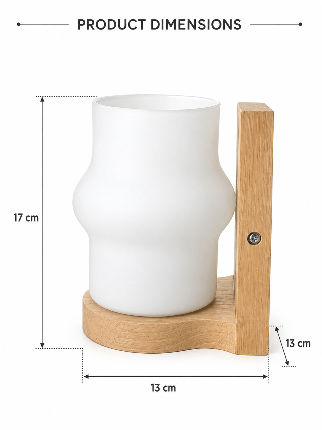 STODE® Wooden Wall Sconce Light with Frosted Glass Shade – Warm White Wall Lamp for Bedroom, Living Room, Bedside & Home Décor (E27 Filament Bulbs Included) (Pack of 2)