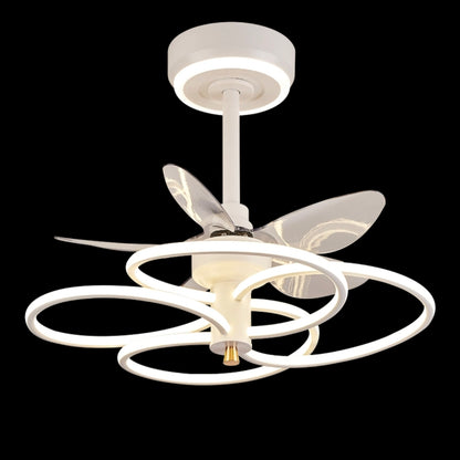 STODE® 24-Inch White Ceiling Light with Fan – LED Profile Chandelier for Modern Living Room, Bedroom & Home Décor