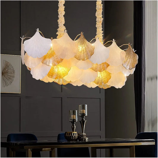 STODE® Luxury Crystal Chandelier Light – LED Ginkgo Tree Glass Art - 3 Color Changing for Living Room, Bedroom & Dining Room