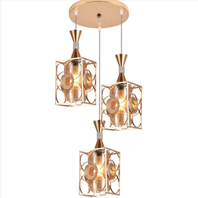 STODE® 3-Light Cube Minimalist Pendant Chandelier - Modern Ceiling Light for Home & Living Room Décor