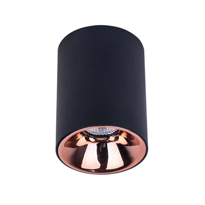 STODE® Black Antiglare LED Round Cylindrical COB Spotlight – Rose Gold Reflector | Versatile Ceiling Downlight for Home, Office & Outdoor (Warm White) – Pack of 1
