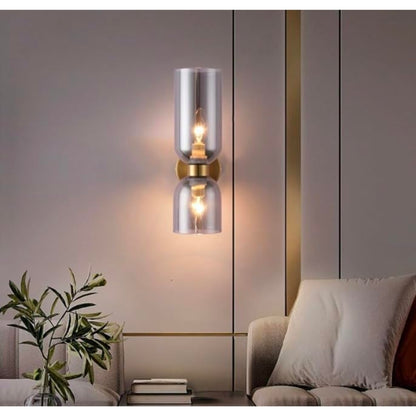 STODE® Double Glass Up-Down LED Wall Lamp – Gold Finish Lighting Fixture | Warm White for Living Room, Bedroom & Home Décor