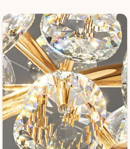 STODE® LED Clear Crystal Flower Pendant Ceiling Lamp – 3 Color Changing - Elegant Hanging Light