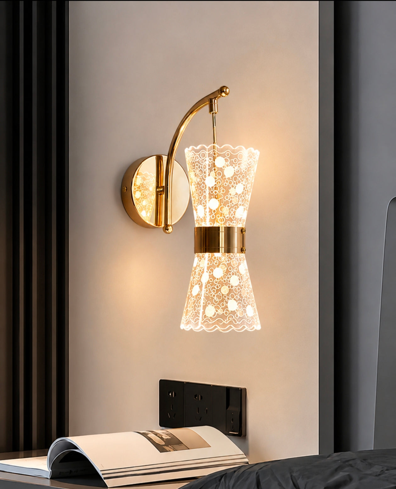 STODE® Gold 10W LED Pendant Wall Lamp – Modern Up & Down with 3 Color Changing Light for Dining Room & Home Décor (Pack of 1)