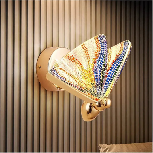 STODE® Butterfly Gold Wall Lamps - Nordic Modern Minimalist Luxury LED Lighting for Staircase, Bedroom & Aisle Décor (Color: Gold, White & Warm Light)