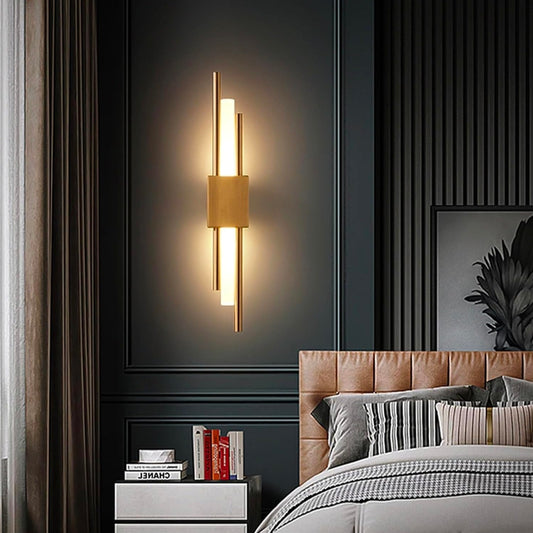 Bedside lamp led Living Room Background Wall lamp Bedroom lamp Modern Study Wall lamp Aisle lamp Three-Color Light ，Wall Sconce