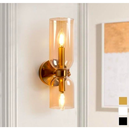 STODE® Double Glass Up-Down LED Wall Lamp – Gold Finish Lighting Fixture | Warm White for Living Room, Bedroom & Home Décor