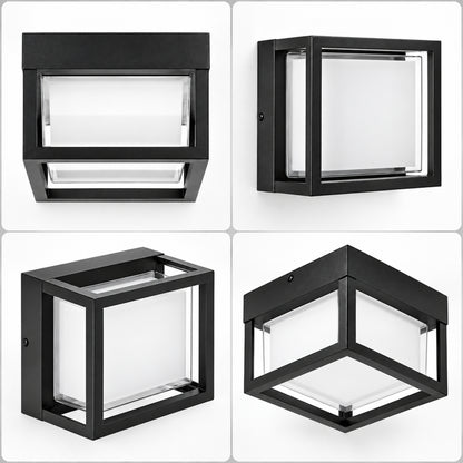 STODE® DICE 6W IP65 Waterproof Metal Wall Lamp – Outdoor/Indoor LED Wall Light with PC Cover for Home Entrance, Balcony, Garden & Exterior Lighting - Warm White (Pack of 1)