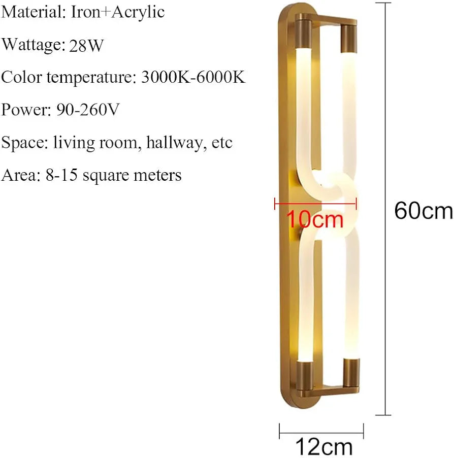 STODE® Modern LED Wall Lamp - 600mm Acrylic Bedside Sconce - Long Strip Light for Living Room, Bedroom & Bathroom Décor