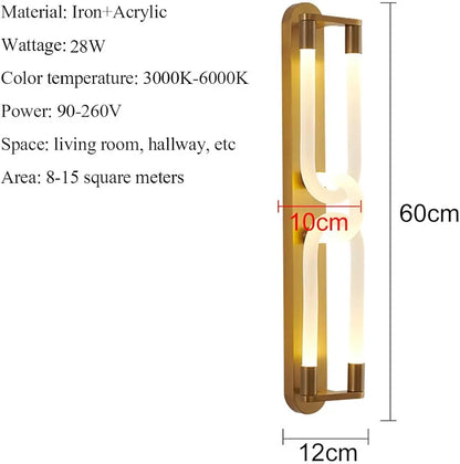 STODE® Modern LED Wall Lamp - 600mm Acrylic Bedside Sconce - Long Strip Light for Living Room, Bedroom & Bathroom Décor