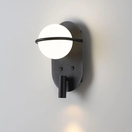 STODE® 350° Rotating 6W LED Wall Sconce - Black Double Head Metal Lamp with Dual Switch & 3-Color Changing for Bedroom, Living Room & Reading (Pack of 1)