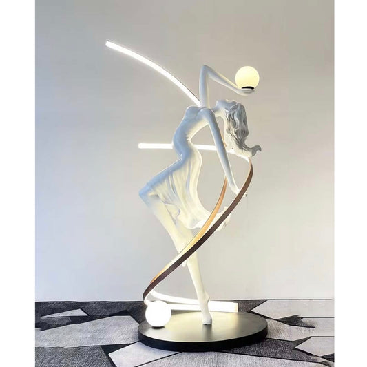 STODE® Dancing Lady Floor Lamp - Humanoid Sculpture Design in Black & White Options