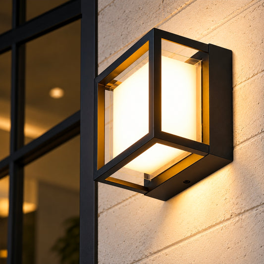 STODE® DICE 6W IP65 Waterproof Metal Wall Lamp – Outdoor/Indoor LED Wall Light with PC Cover for Home Entrance, Balcony, Garden & Exterior Lighting - Warm White (Pack of 1)